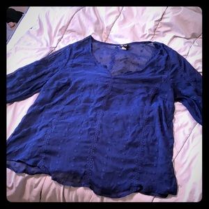 Navy Sheer Blouse